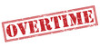 overtime red stamp on white background