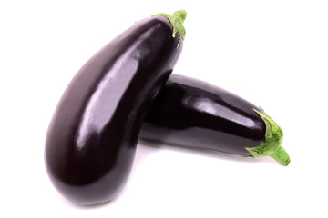 Raw eggplant isolated on a white background