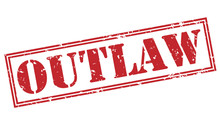 Outlaw Red Stamp On White Background