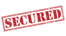 Secured Red Stamp On White Background