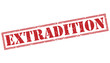 extradition red stamp on white background