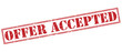 offer accepted red stamp on white background