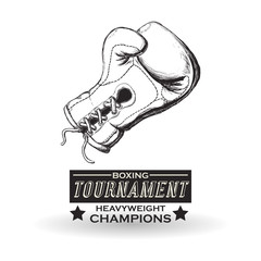 Poster - Boxing design. Tournament icon. White background , vector