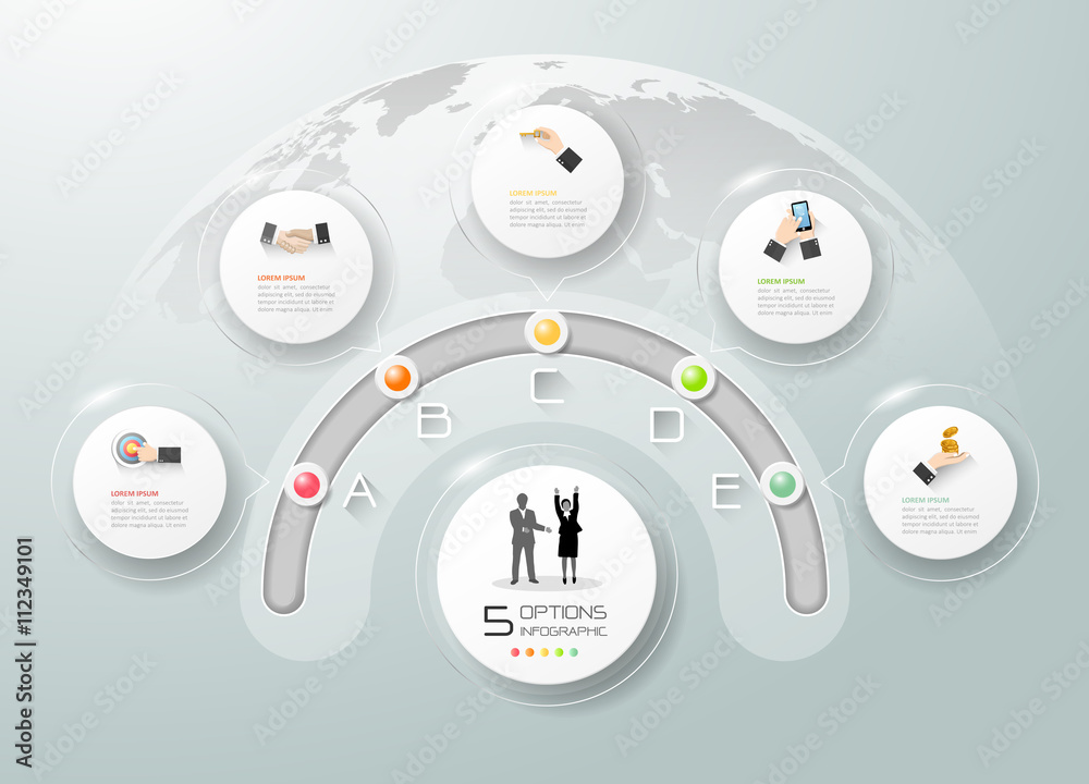 Design business circle concept infographic, can be used for workflow layout, diagram, number option - obrazy, fototapety, plakaty 