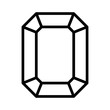 Rectangular emerald gem line art icon for apps and websites