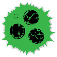 Wall Mural - Bocce Balls flat Icon - green background