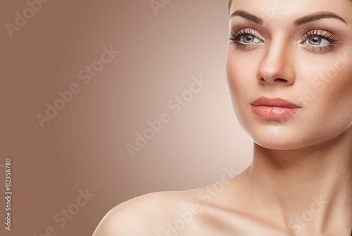 Obraz na plátně Natural make up. Young woman with light natural make up
