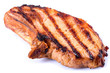 grilled pork chop on white background. close-up