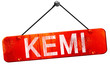 © Argus - Kemi, 3D rendering, a red hanging sign