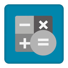Poster - blue bordered circle calculator icon. Vector illustration