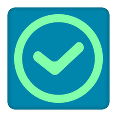 Aufkleber - True check mark sign,vector on a blue background