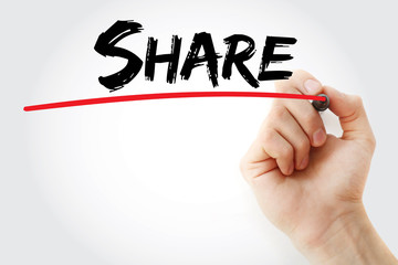 Poster - Hand writing Share with marker, business concept