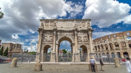 Wall Mural - Arch of Constantine timelapse hyperlapse, Rome, Italy.