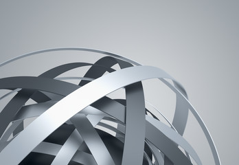 Poster - Abstract 3d rendering of sphere with rings in empty space. Futuristic shape. Surreal background.