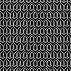 Wall Mural - geometric striped seamless pattern with stylized waves