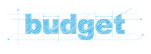 BUDGET Vector Technical Drawing Letters Icon