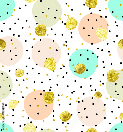 Cute Kids Polka Dot Colorful Seamless Vector Pattern With
