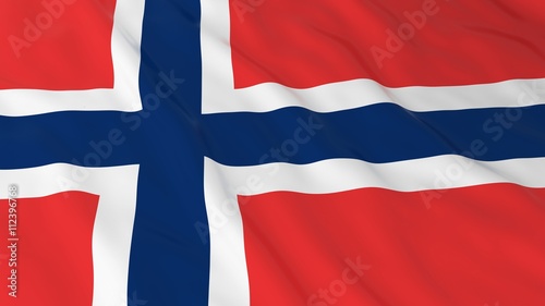 Cuadros en Lienzo Norwegian Flag HD Background - Flag of Norway 3D Illustration