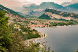 Fototapeta Tęcza - Panorama of Torbole, Lake Garda, Italy.