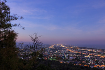 Wall Mural - Hua Hin city from scenic point at twilight, Hua  Hin, Thailand