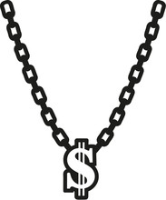 Necklace With Big Dollar Sign