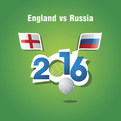 Wall Mural - Euro 2016 England vs Russia vector background