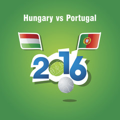 Wall Mural - Euro 2016 Hungary vs Portugal vector background