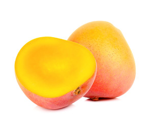 Wall Mural - Ripe mango isolated on the white background