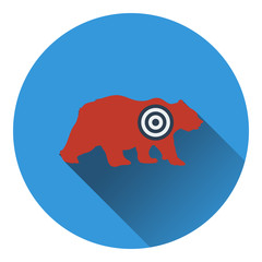 Poster - Icon of bear silhouette with target