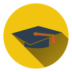 Sticker - Flat design icon of Graduation cap in ui colors