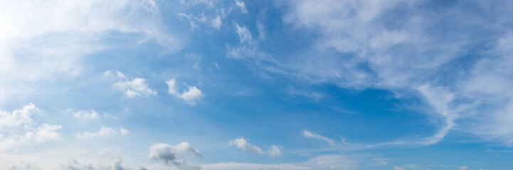 Wall Mural - vibrant color panoramic sky with cloud on a sunny day.