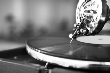 Wall Mural - Old gramophone closeup