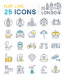 Set Vector Flat Line Icons London