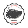 Vector oyster silhouette. Oyster logo. Oyster label. Template for restaurants, stores, food packaging. Seafood illustration.