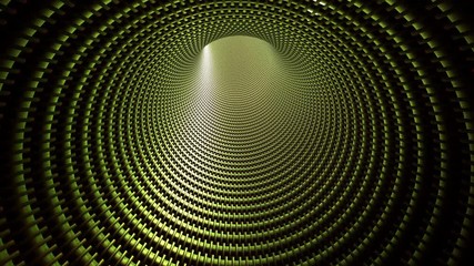 Wall Mural - Tunnel Vision 105: Traveling down an abstract golden hooped tunnel (Loop).