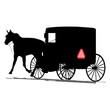 Silhouette Pferdekutsche der Amische