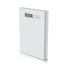 3d Book cover paperback page document template, blank isolated on white