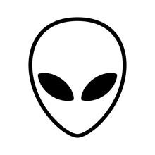 Extraterrestrial Alien Face Or Head Symbol Line Art Icon For Apps And Websites