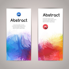 Set of polygonal triangular colorful geometric banners for innovate youth modern design