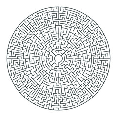 abstract vector round maze of high complexity
