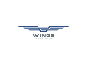 Poster - wings logo abstract design vector aircraft heraldic airlines