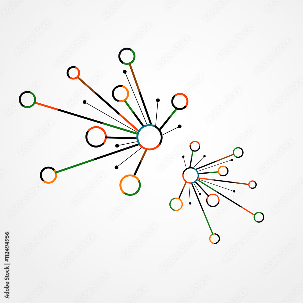 Cell Connection Icon Vector Abstract connection of cells. Stock Vector | Adobe Stock