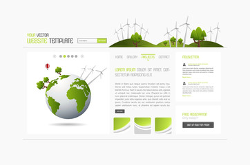 Wall Mural - eco simple website template, minimalistic design.