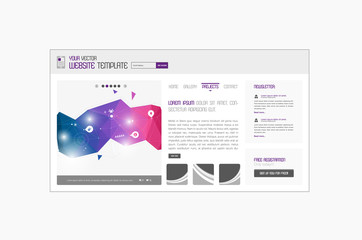 Wall Mural - simple website template, minimalistic design.