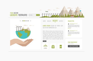 Wall Mural - eco simple website template, minimalistic design.