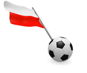 Soccer ball with the flag of Poland