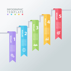 Aufkleber - Ribbons infographic template. Business concept for diagram, workflow layout, number options, web design, business presentation. Vector illustration.