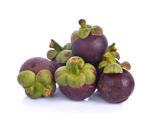 Wall Mural - mangosteen isolated on white background