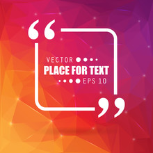 Abstract Concept Vector Empty Speech Square Quote Text Bubble. For Web And Mobile App Isolated On Background, Illustration Template Design, Creative Presentation, Business Infographic Social Media