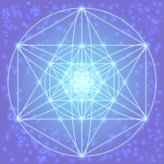 Wall Mural - sacred geometry symbols and elements. flower of life. equilibrium. geometric religion sign. violet a